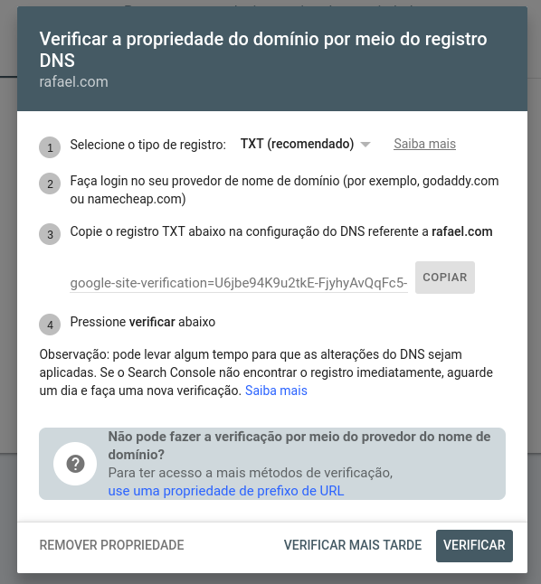 Print página google search console